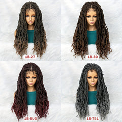 Faux Locs Braided Wig Synthetic Crochet Wigs with Baby Hair