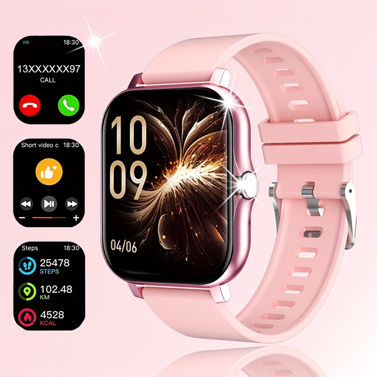 83-Inch Fitness Tracker Smartwatch with Customizable Dial and Wireless Calling