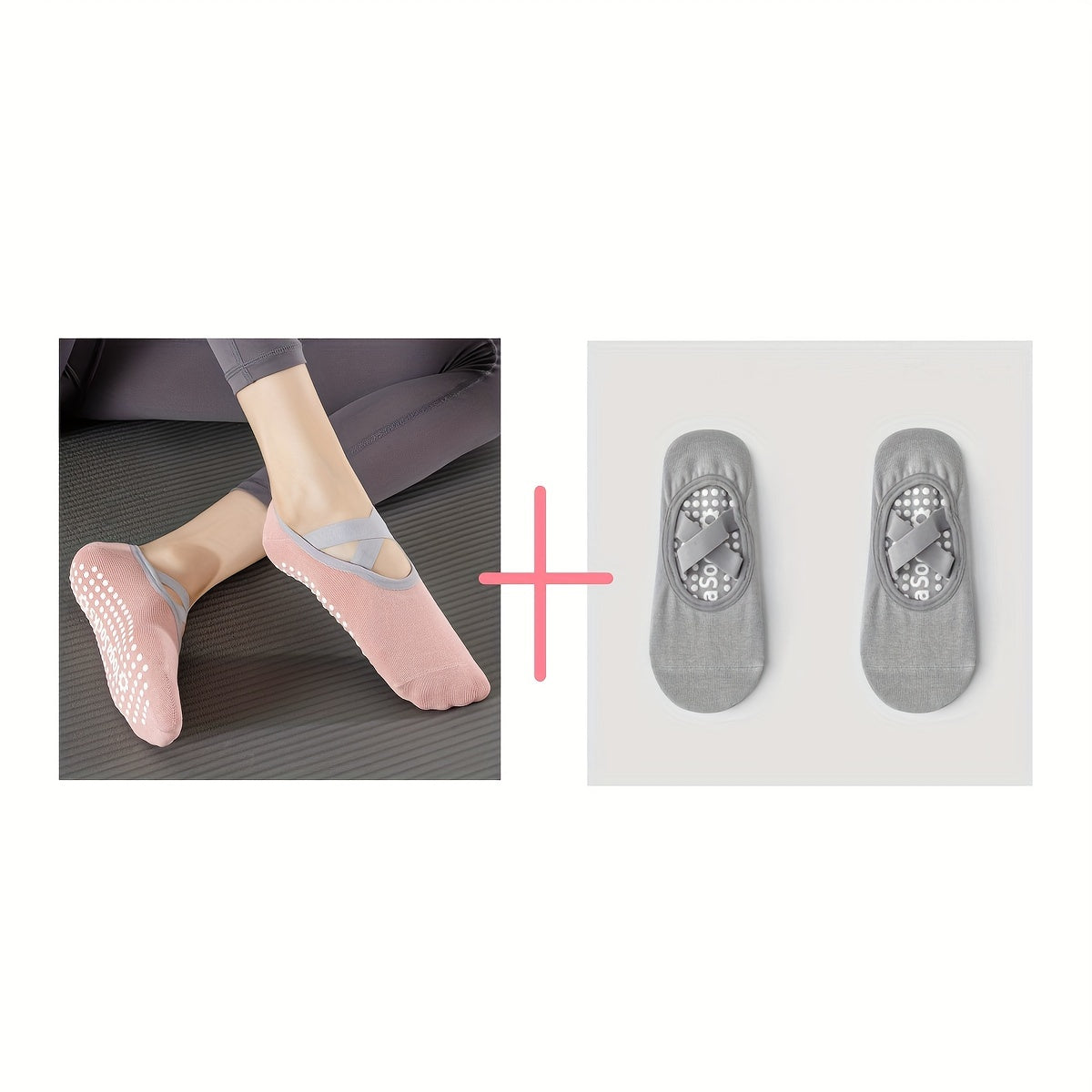 Non Slip Cross Strap Yoga Socks Silicone Padded Low Cut Sport Socks
