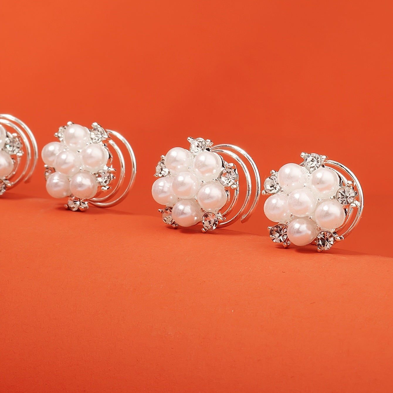 Pearl Rhinestone Bridesmaid Hair Clips Wedding Hair Accessories