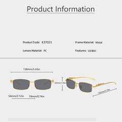 Leopard Metal Sunglasses Square Men Sun Glasses UV400 Eyeglasses