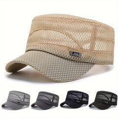 Breathable Mesh Sun Hat Fishing Hat Flat Top Outdoor Casual Hat