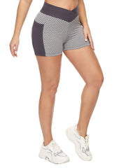 Honeycomb Hip Lifting Yoga Shorts With Pocket