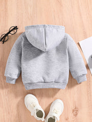 Astronaut Bear Print Baby Boys Hooded Sweatshirt