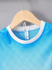 2pcs Boys Gradient Casual Outfit T-shirt & Shorts Set Kids Summer Clothes