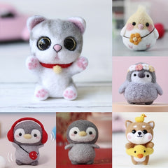 Small Animal Wool Felt DIY Set - Wool, Needles, Accessories