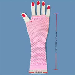 Y2K Punk Style Long Fingerless Fishnet Gloves for Parties