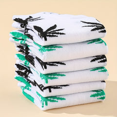 10 Pairs Leaf Pattern Socks Low Cut Ankle Socks Women's Stockings