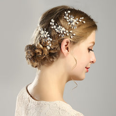 Crystal Faux Pearl Wedding Hair Comb Bride Hairpin Accessories