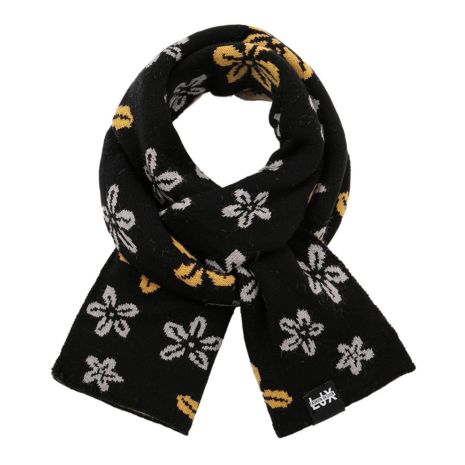 Christmas Green Scarf Women Winter Knitted Woolen Neckwear