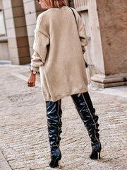 Casual Cardigan Women's Plus Long Sleeve Open Front