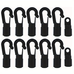 12pcs Bungee Shock Cord Hook Open End Hooks Plastic Rope Terminal Ends Hooks