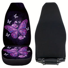 Purple Big Butterfly Print Car Seat Cover