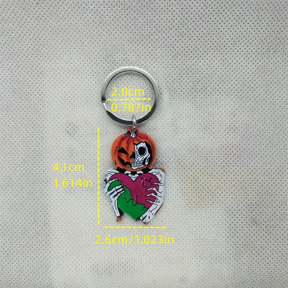 Acrylic Halloween Pumpkin Ghost Keychain Handbag Pendant