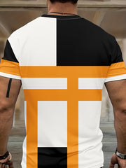 Men's Printed T-Shirt Joggers Set For Fitness