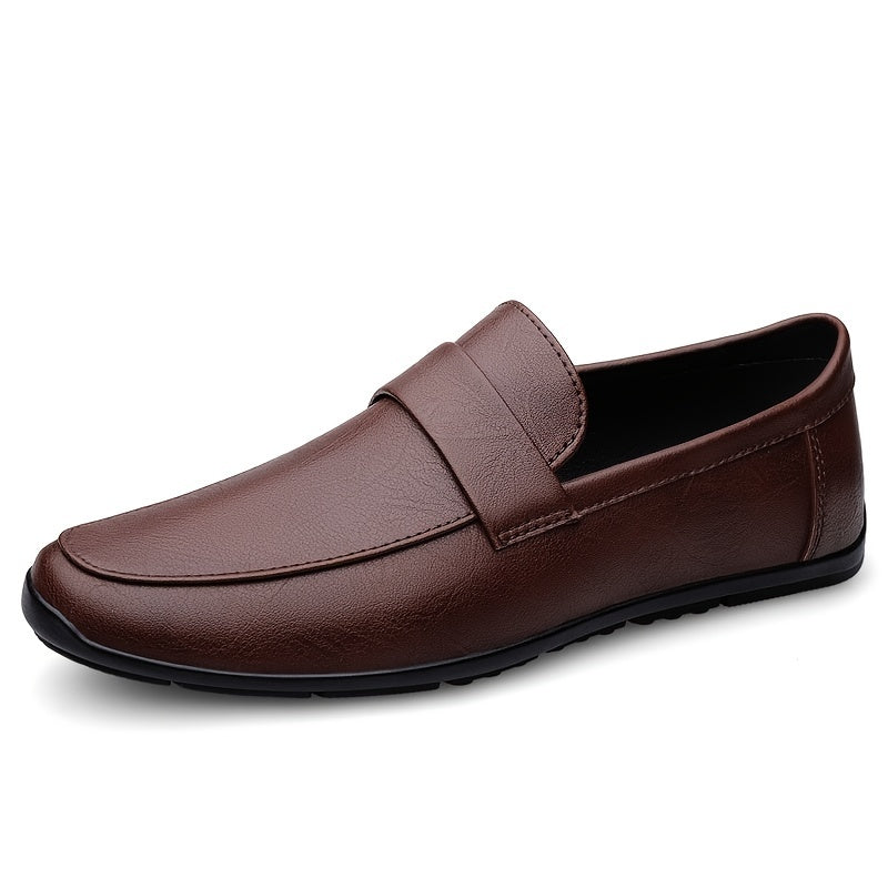 Men's Leather Loafer Shoes Comfortable Slip On Sneakers