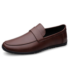 Men's Leather Loafer Shoes Comfortable Slip On Sneakers