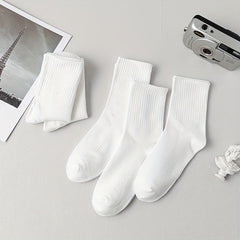 5 Pairs Solid Socks for Women Comfy & Breathable Stockings