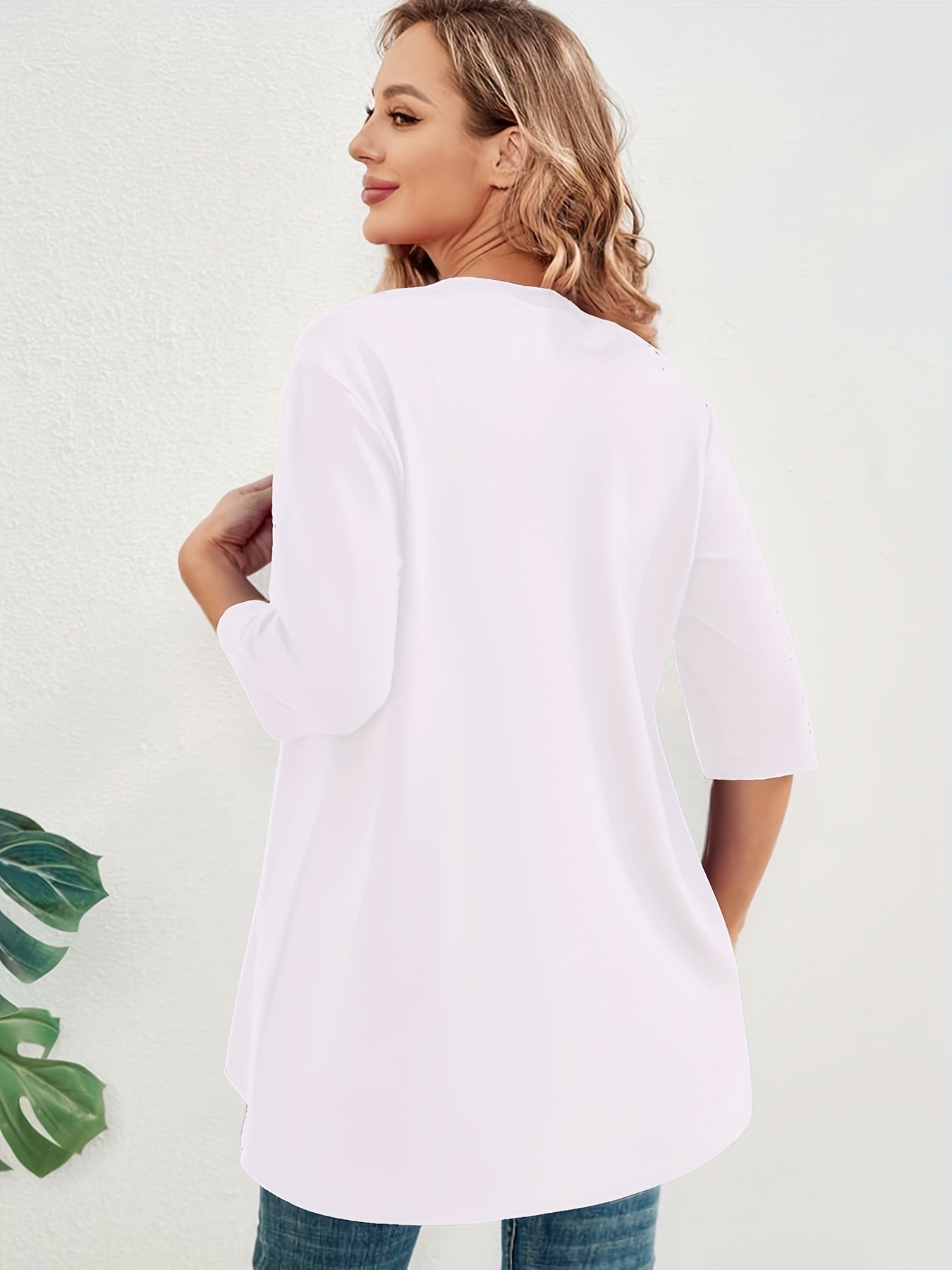 Solid Half Sleeve Open Front Cardigan