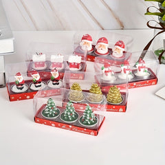 3pcs Christmas Craft Candle Set Paint Decorate Xmas