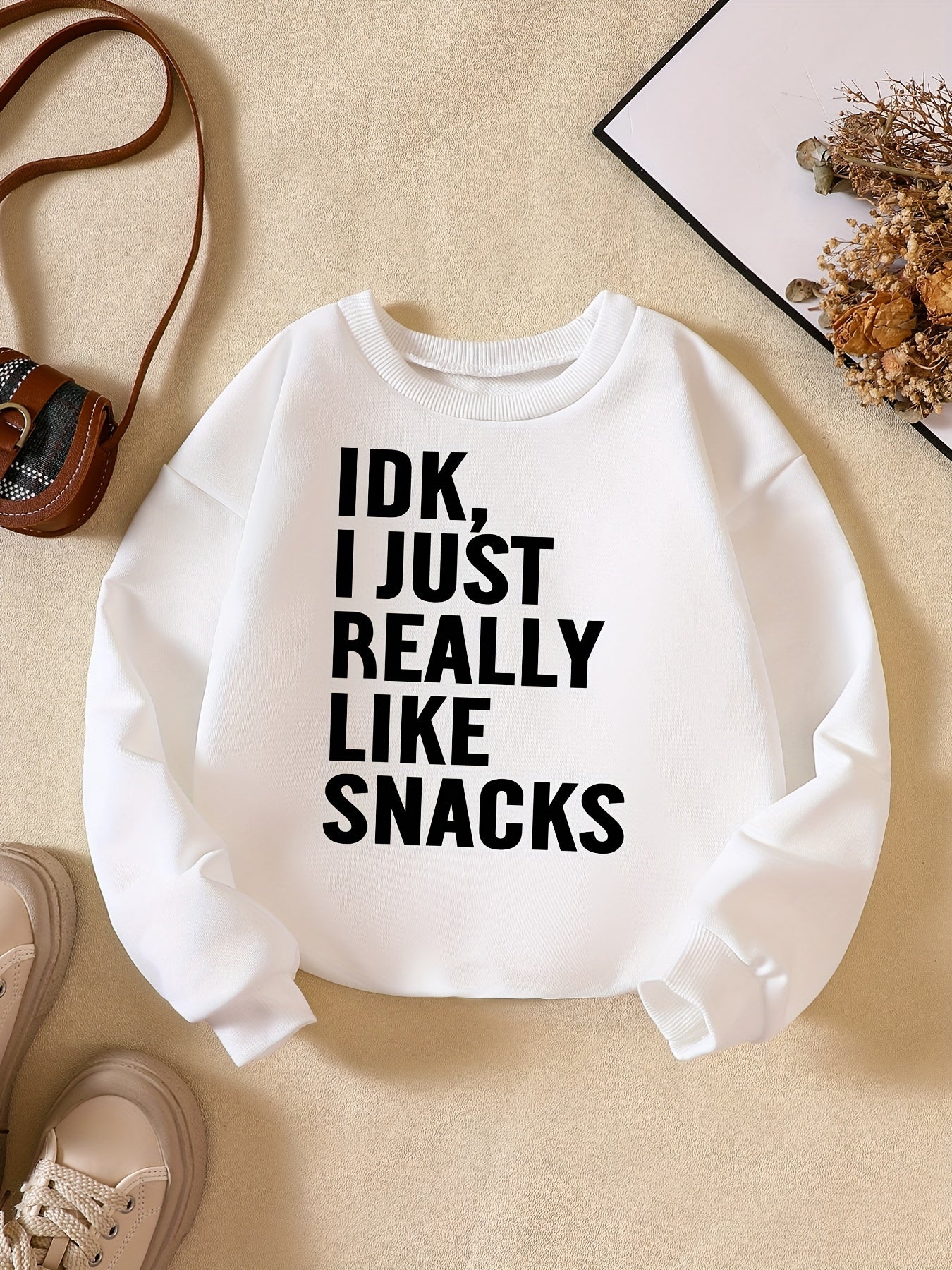 I LIKE SNACKS Boys Casual Sweatshirt Long Sleeve Crew Neck Tops