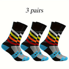 Men's Mid Calf Sport Socks - Sweat Absorbing Nylon Blend - Comfy & Breathable