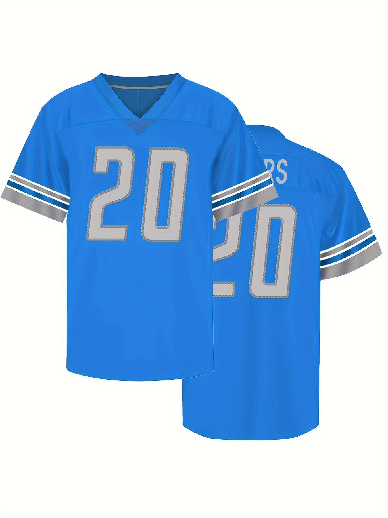 Men's Football Jersey V Neck Short Sleeve Embroidery Stitched Sweatshirt
