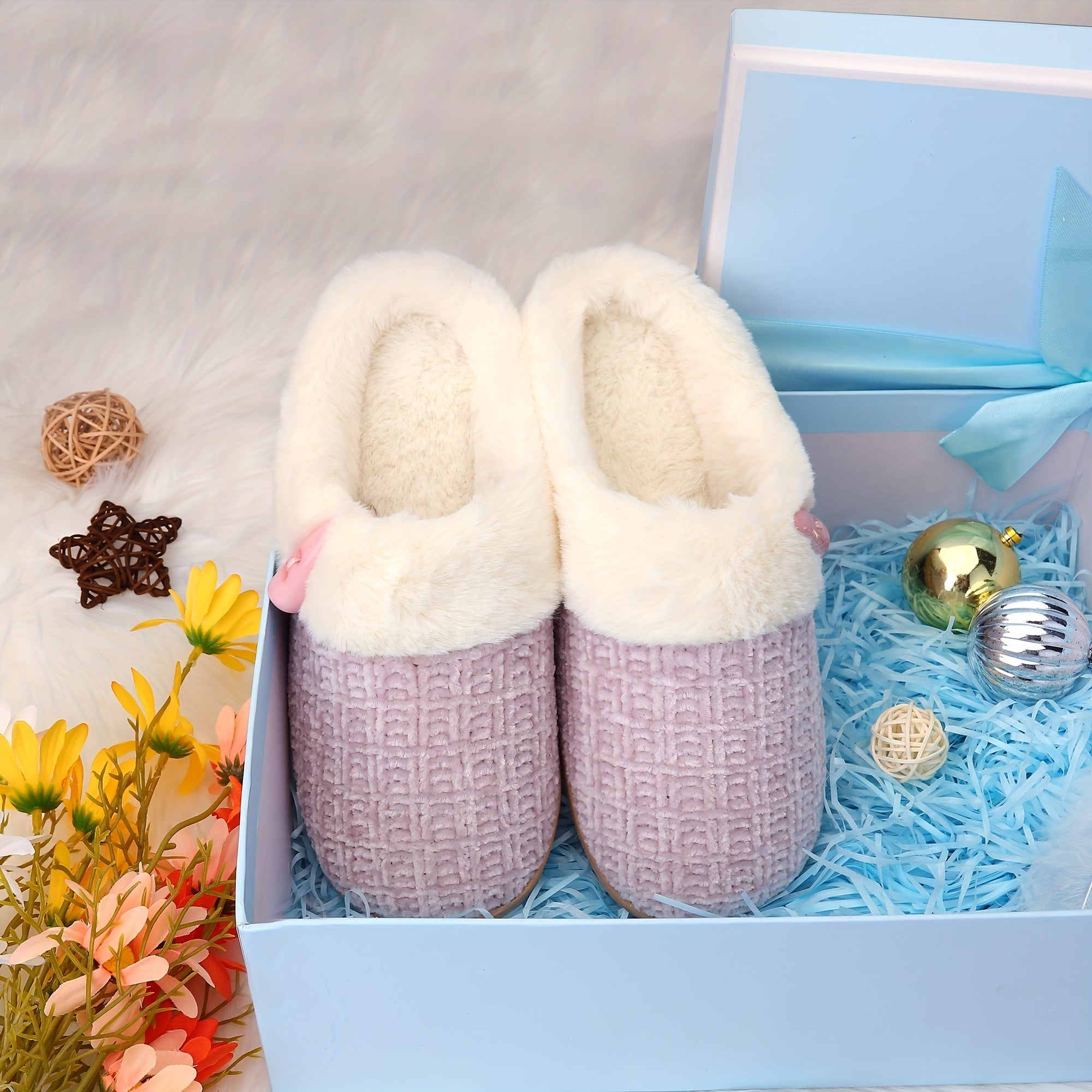 Women's Memory Foam Slippers Plush Lined Warm Indoor Shoes