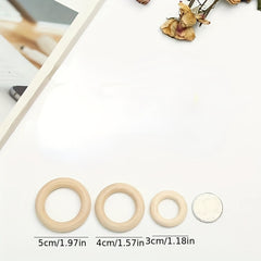 10pcs Wooden Circle Hanging Ring for Jewelry Bag Clothing Curtain