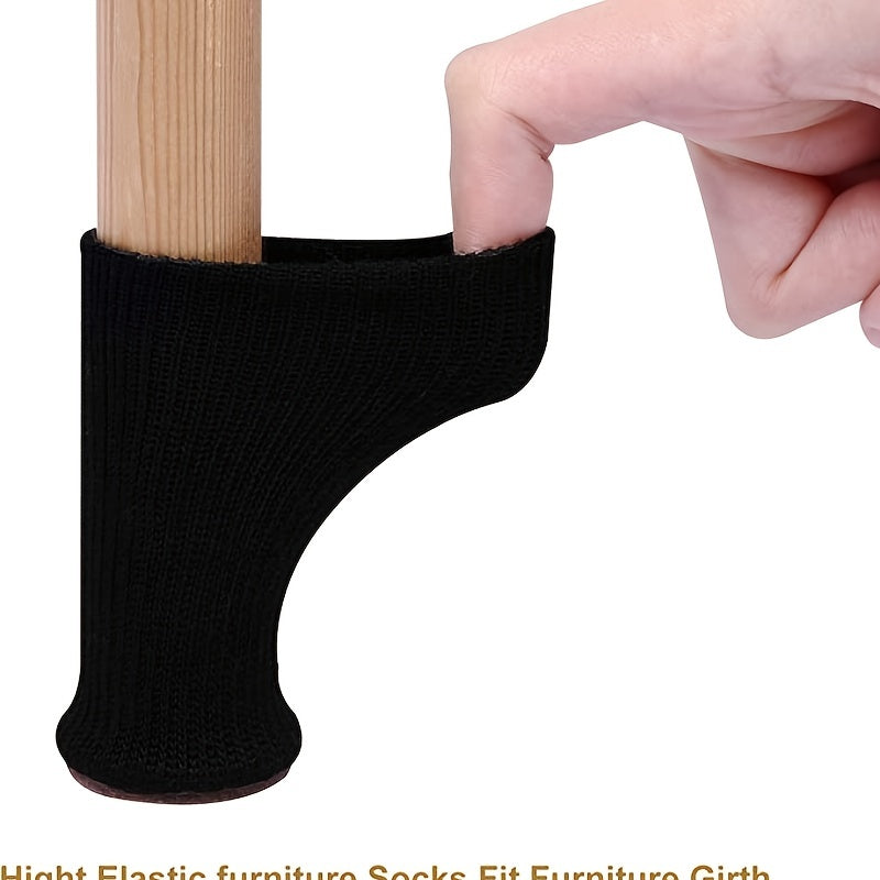 24pcs Woolen Chair Leg Socks Floor Protectors