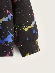 Boy's Splash Ink Print Hoodie Pullover Sweatshirt