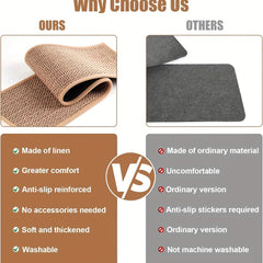 15pcs Natural Linen Soft Stair Treads Non Slip Carpet Safety Rug Indoor Runner