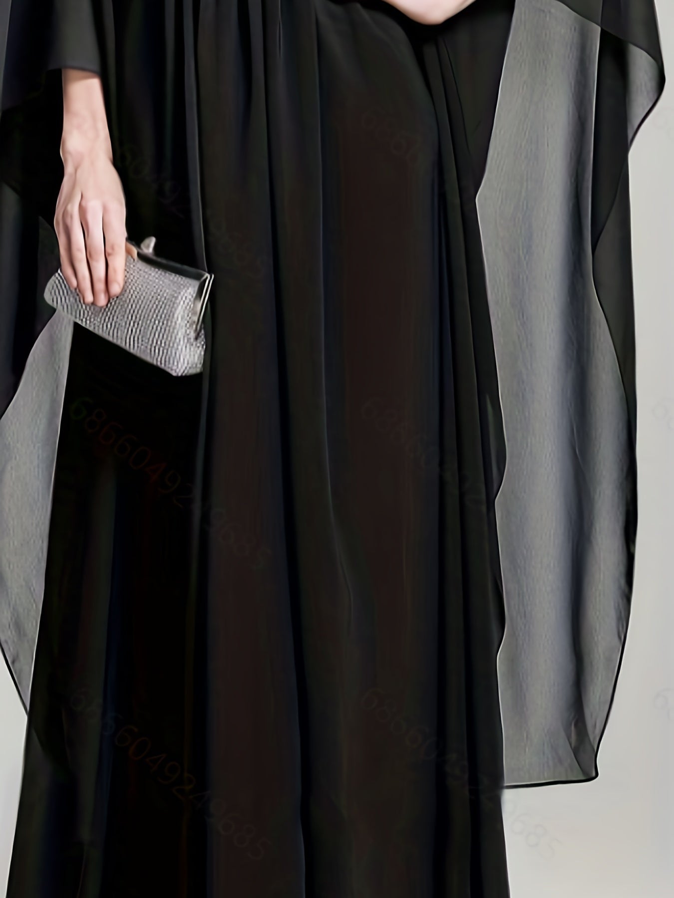 Rhinestone V Neck Maxi Party Dress