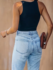 Solid Round Neck Tank Top