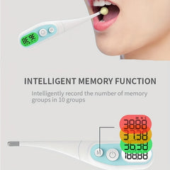 LCD Digital Thermometer Record 10 Groups Data High Temp Buzzer Alarm