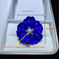 7mm Freshwater Pearl Royal Flower Brooch for Clothes Hat Party Gift