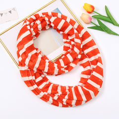 Candy Stripe Neck Scarf Block Stylish Women Warm Warp Style Neckerchief