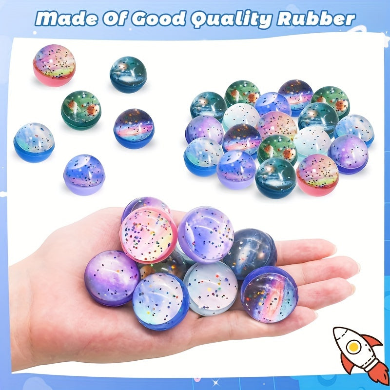 25pcs 32mm Space Bouncing Balls Bulk Party Small Toys Gift Bag Filler