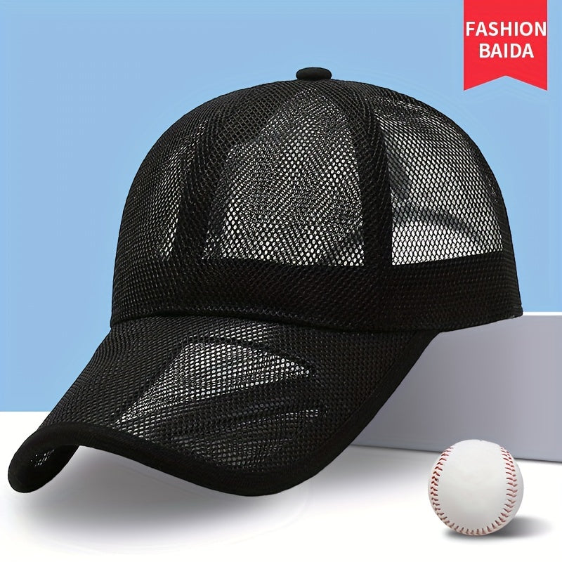 Men's Sunshade Mesh Baseball Cap Breathable Outdoor Fishing Hat
