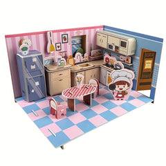 3D Model Kitchen Puzzles DIY Craft Toys for Kids
