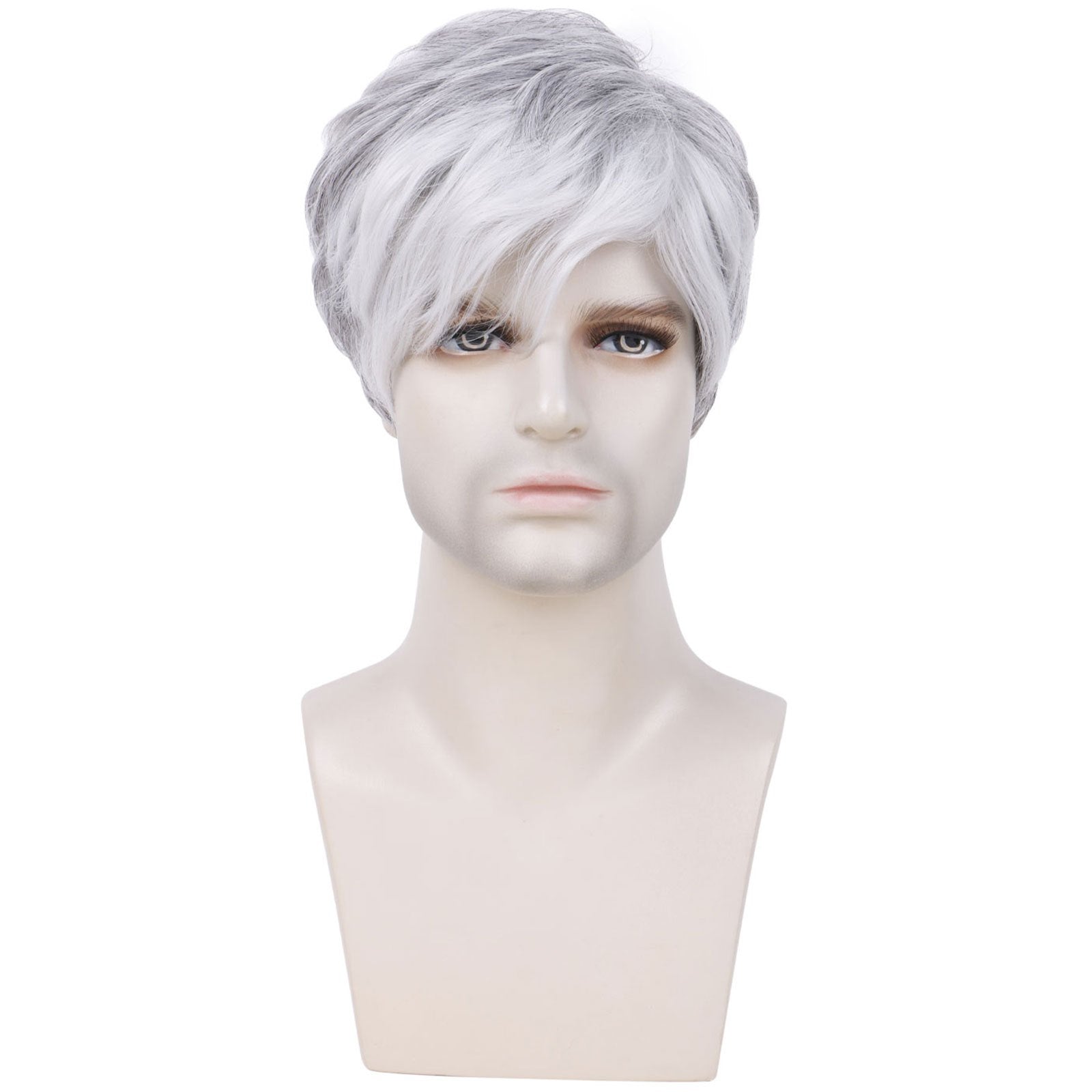 Short Black Men Wig Natural Hairline Synthetic Hair