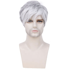 Short Black Men Wig Natural Hairline Synthetic Hair