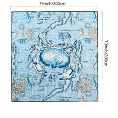 Crab Print Beach Blanket Sandproof Waterproof Mat for Summer Travel Camping