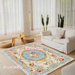 Vintage Floral Area Rug Soft and Non Slip Polyester Mat