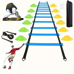 Agility Ladder Set Speed Training Equipment with Skipping Rope Cones Stakes
