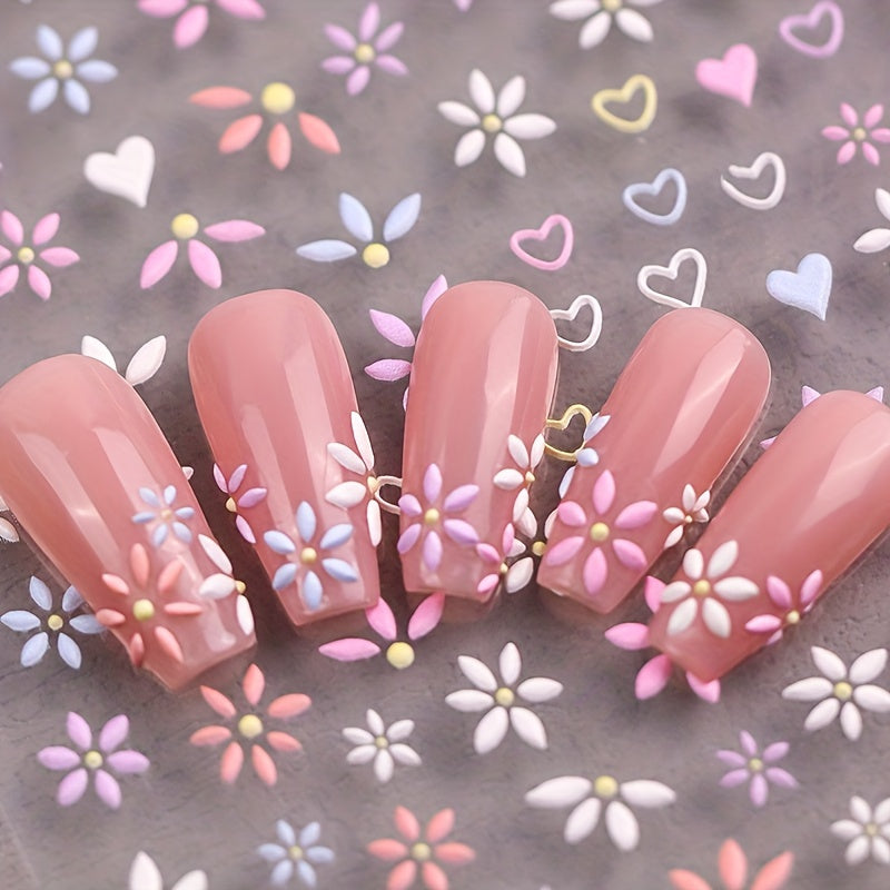 Spring Flower Nail Art Stickers Self Adhesive