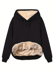 Solid Kangaroo Pocket Hoodie Long Sleeve for Fall & Winter