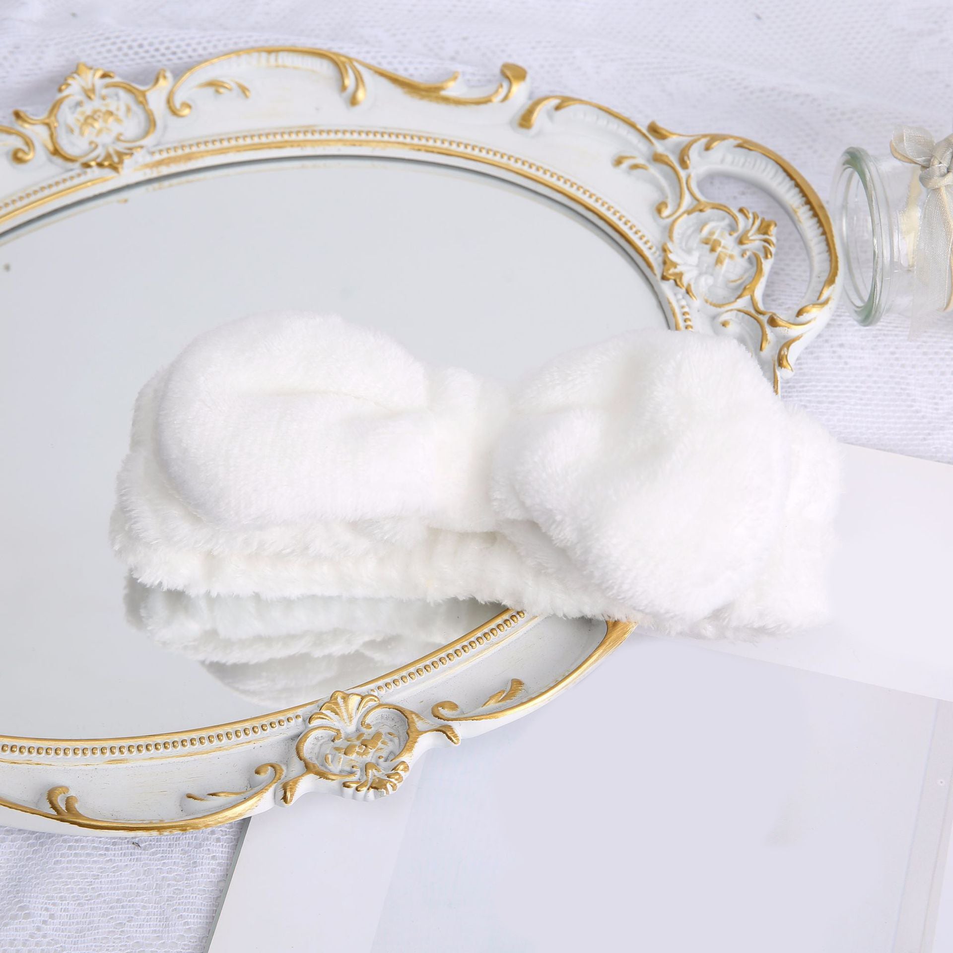 Coral Fleece Headband Bow Hair Band for Women