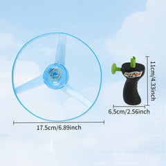Flying Disc Game for Kids with Rotating Spirals - Indoor/Outdoor Launchers