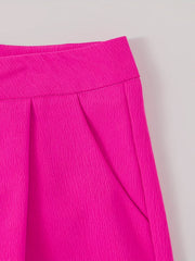 High Waist Ruched Shorts with Pockets